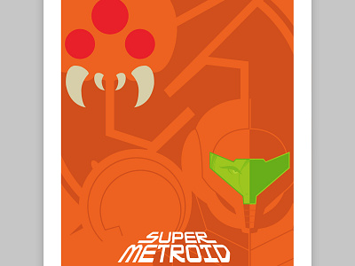 Orange Shades of Zebes gaming illustration metroid minimal movie poster nintendo samus samus aran vector video games