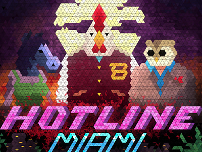 Hotline Hexels 80s fanart gaming hexels hotline miami illustration miami neon retro trixel