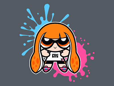 Powerpuff Inkling fanart gaming illustration inkling nintendo powerpuff powerpuff girls splatoon squid vector