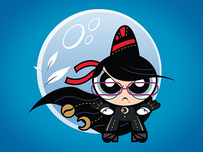 Powerpuff Bayonetta bayonetta fanart gaming illustration nintendo powerpuff powerpuff girls sega vector video games witch