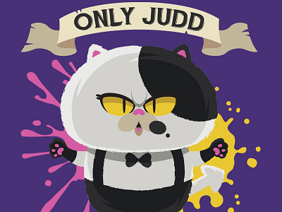 Only Judd Can Judge Me! cat fanart gaming illustration ink judd nintendo splatoon splatter t shirt design vector video games