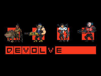 dEvolve demake evolve fanart gaming illustration pixel pixel art sci fi video games