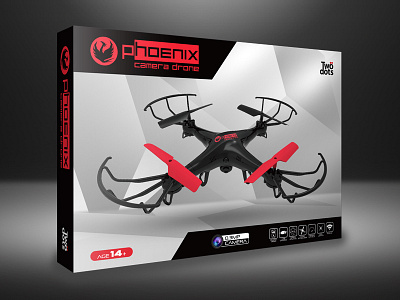 TwoDots Phoenix Drone - Packaging birds branding drones hi tech illustration lowpoly packaging phoenix product design toys