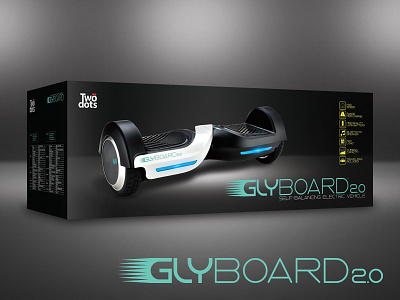 TwoDots Glyboard 2.0 - Packaging board branding hi tech hoverboard illustration packaging product design