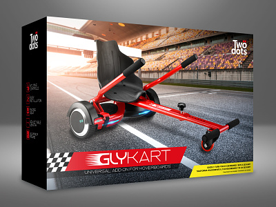 TwoDots Glykart - Packaging branding hi tech hoverboard illustration kart packaging product design