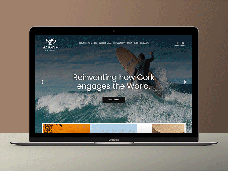 Homepage to Amorim Cork Composites