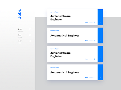 Job list digital interface jobs list ui ux web