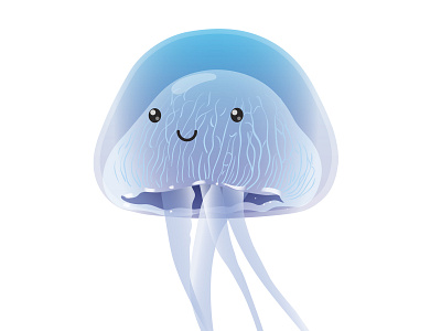 Jellyfish animal aquarium aquatic blue cartoon character cute fish illustration jelly jellyfish ocean sea underwater vector water