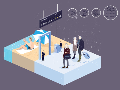 Non Habitual Residents airport beach business conceptual conceptual illustration couple editorial editorial illustration financial flat foreign identity illustration isometric lifestyle summer taxes travel vector winter