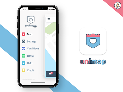 UNIMAP /w iPhone X iphone x logo map rebrand ui unimap ux