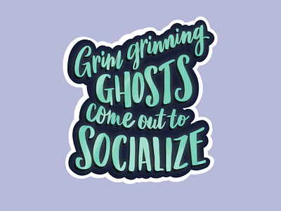 Grim Grinning Ghosts disney haunted mansion lettering