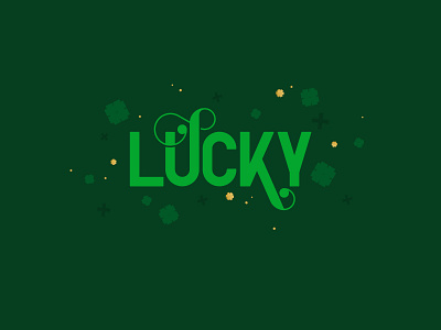 lucky branding design graphic design green green logo hand lettering illustration lettering lockup logo lucky st patricks day typography vector