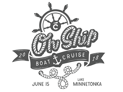 Oh Ship anchor banner boat branding cruise invitation lettering lockup logo nautical ribbon typography