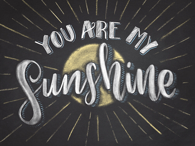Sunshine art chalkboard chalkboard art digital lettering procreate sunshine