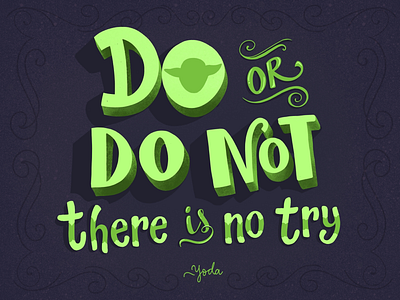 Do or do not drawing hand lettering illustration ipad lettering procreate star wars yoda