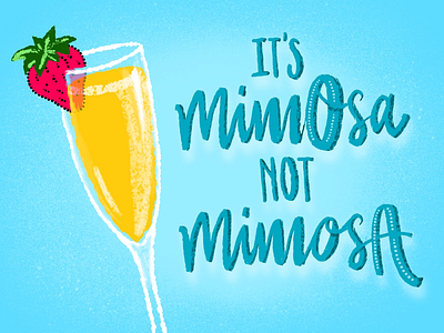 Mimosa illustration lettering mid century brushes procreate