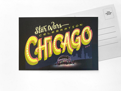 Star Wars Celebration Postcard chicago design illustration lettering lightsaber procreate star wars