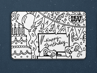 Gift Card Concept birthday birthday card coloring design gift card graphic design illustration lettering