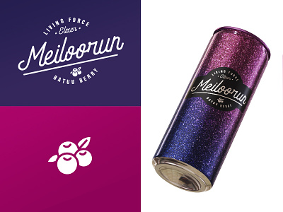 Meiloorun Juice - Dribbble Weekly Warmup branding can design design dribbble weekly warm up glitter gradient graphic design lockup packaging pink purple rebels typography vector