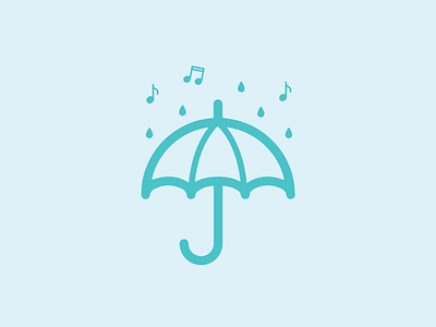 Singing in the Rain branding design dribbbleweeklywarmup graphic design icon logo music musical singing in the rain umbrella vector weeklywarmup