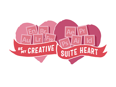Creative Suite Heart branding design graphic design hand lettering illustration lettering lockup logo typography valentines day vector
