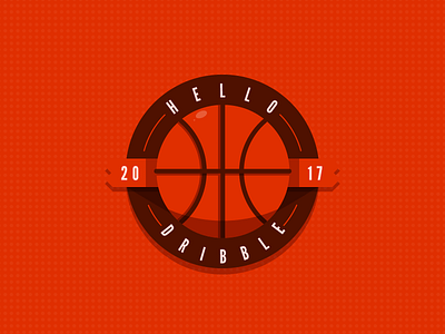 Hello Dribble basket ball debut design dribble first shot illustration red south africa vector