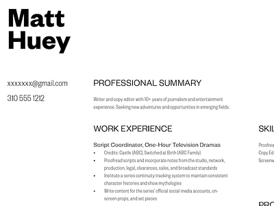 MH Resume founders grotesk grids resume type