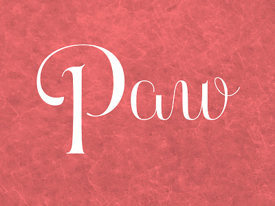 Paw cursive lettering ligature logo type