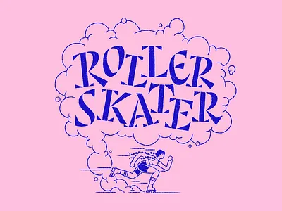 Roller Skater everpress illustration lettering letters quad roller skating stencil t shirt type typophrenic valentina casali