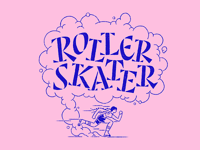 Roller Skater everpress illustration lettering letters quad roller skating stencil t shirt type typophrenic valentina casali