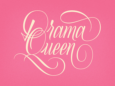 Drama Queen cursive italic lettering script spencerian swashes swirl tattoo