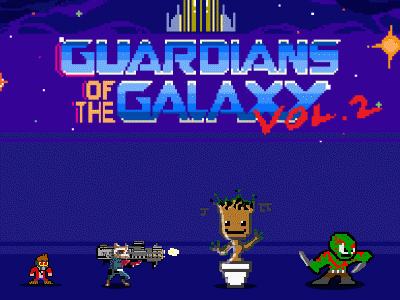 Guardians of the galaxy animation frame by frame animation framebyframe gif guardians of the galaxy illustration marvel old school pixel animation pixel art retro vol 2