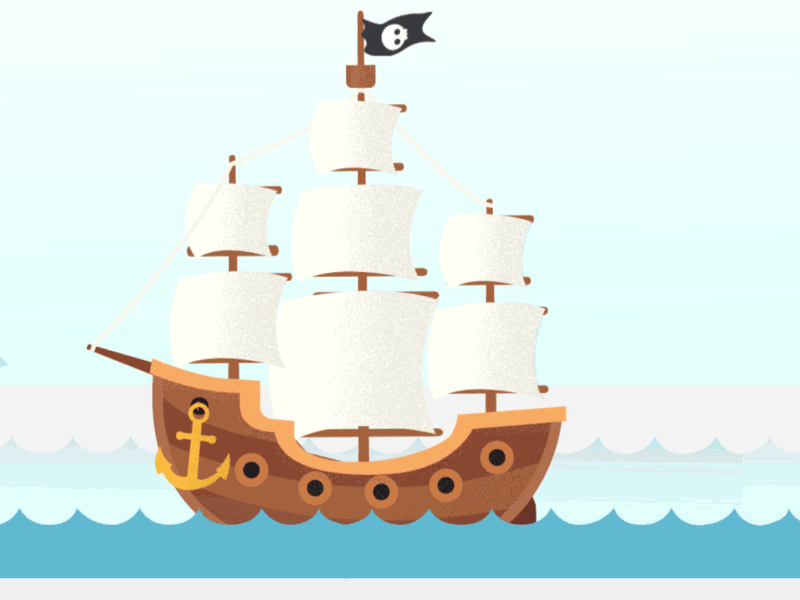 Pirate ship after effects animation animation bathtub gif illustration new work photoshop pirate pirate ship portfolio rubber duck sea ship