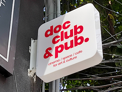 doc club & pub. branding design graphic design logo signage typography vector