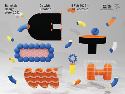 Visual Identity for Bangkok Design Week 2022 3d blender branding graphic design