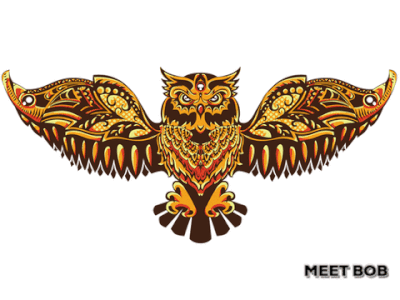 Meet Bob - The Owl colour gif mascot owl trippy