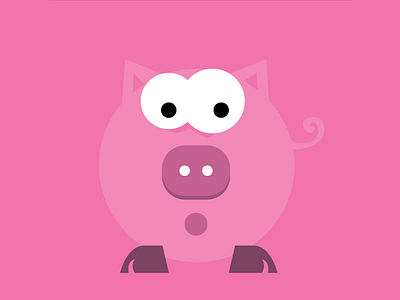 Pout-chump. Minimal Character design pig pink pout