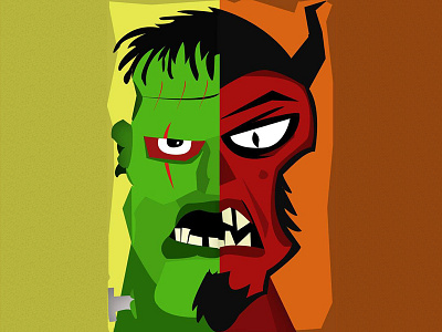 Frank-en-evil demon frankenstein vector design