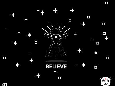Believe alien believe bw