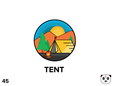 Tent badge icon tent