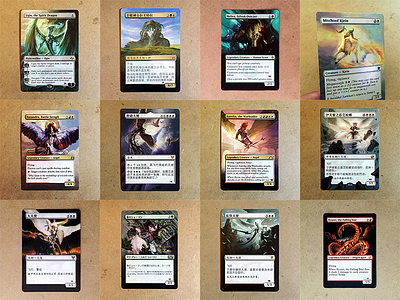 Magic MTG painted altered angel dragon elf kirin magic mtg mtg alrer painted