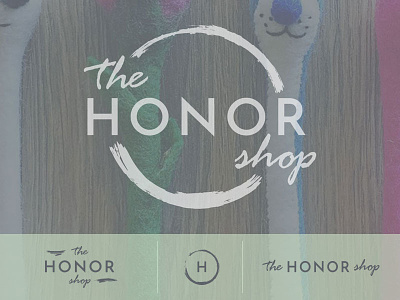 The Honor Shop Branding branding brush gray green handmade mid-mod script stroke white