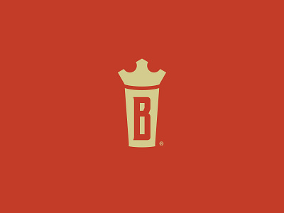 B + Pint Glass + Crown b beer brew brewery crown glass monogram orange pint red tan toupe