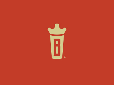 B + Pint Glass + Crown b beer brew brewery crown glass monogram orange pint red tan toupe