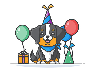 Pupper Birthday adobe birthday bork dog dog illustration illustraor illustration pupper puppy