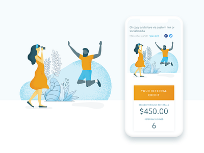 Refer A Friend Page Redesign illustration mobile refer referafriend sketch ui vector