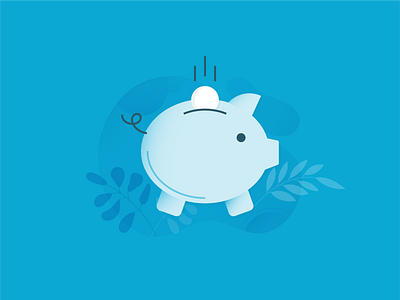 Piggy Bank adobe bank botanical design icon illustration illustrator money pig piggybank transaction ui vector