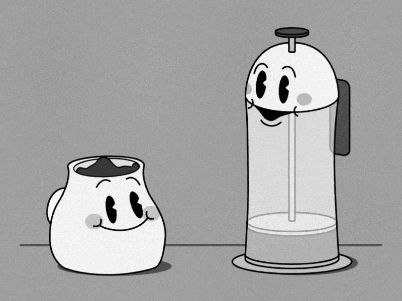 Coffee Buddies 2d after animation cartoon cel classic coffee effects illustrator loop mug vintage
