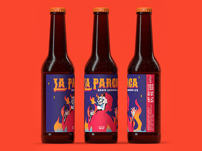 La Parca Mockup 2d 3d beer branding character cinema 4d illustration illustrator label label mockup logo typography