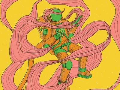 "Cosmic Haze" IPA Label 2d astronaut beer branding character design illustration illustrator label space vector